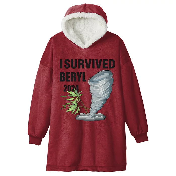 I Survived Beryl 2024 Support Squad Hooded Wearable Blanket