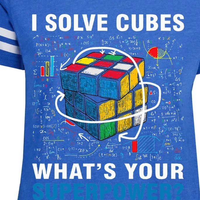 I Solve Cubes Superpower Funny Speed Cubing Enza Ladies Jersey Football T-Shirt