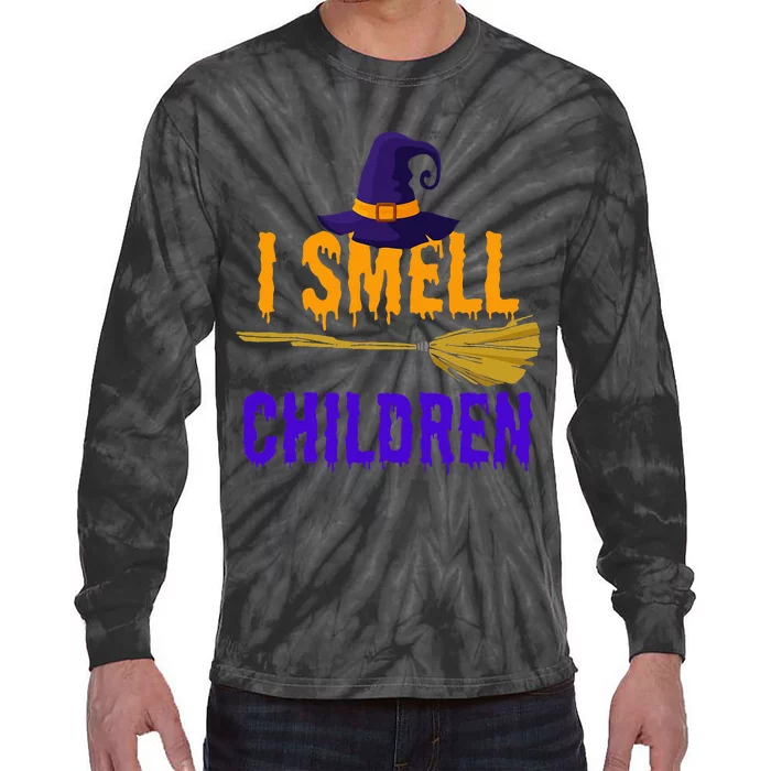 I Smell Children Witch Halloween Costume Tie-Dye Long Sleeve Shirt