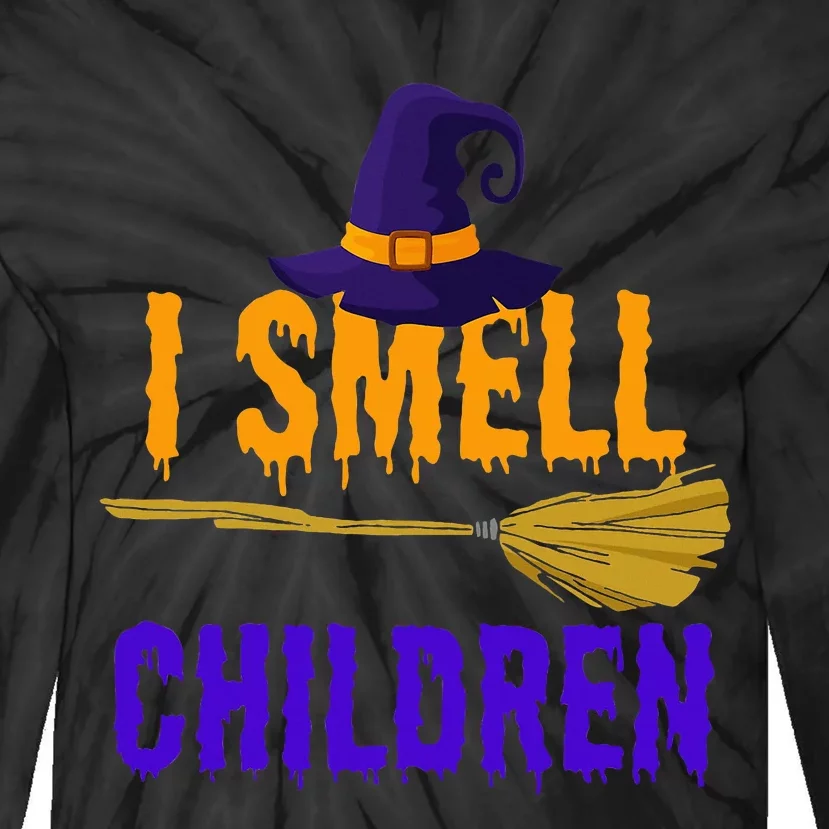 I Smell Children Witch Halloween Costume Tie-Dye Long Sleeve Shirt