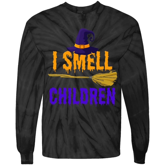 I Smell Children Witch Halloween Costume Tie-Dye Long Sleeve Shirt