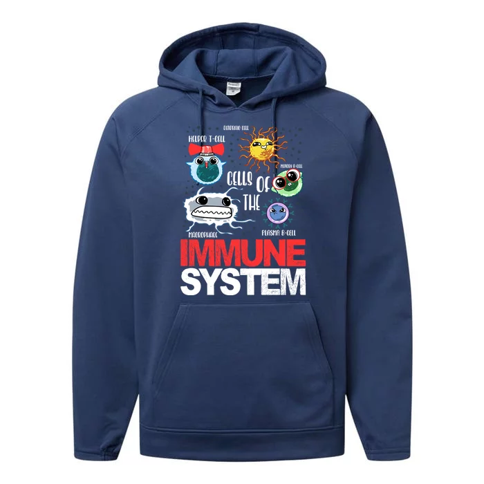 Immune System Cells Biology Cell Science Humor Performance Fleece Hoodie