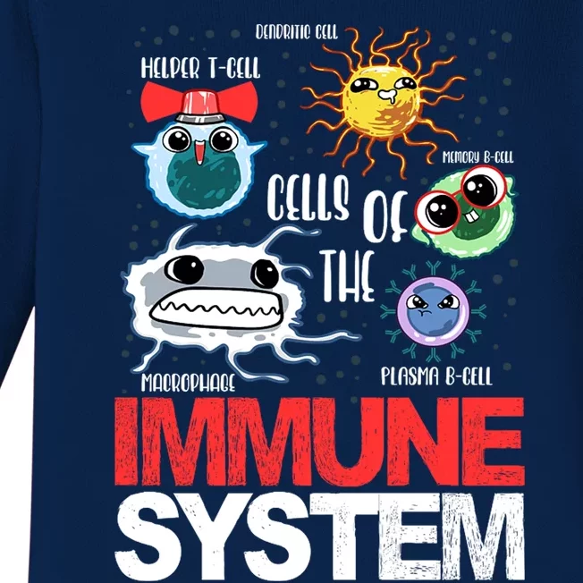 Immune System Cells Biology Cell Science Humor Baby Long Sleeve Bodysuit