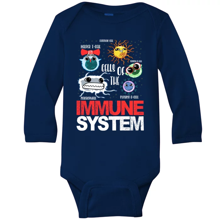 Immune System Cells Biology Cell Science Humor Baby Long Sleeve Bodysuit