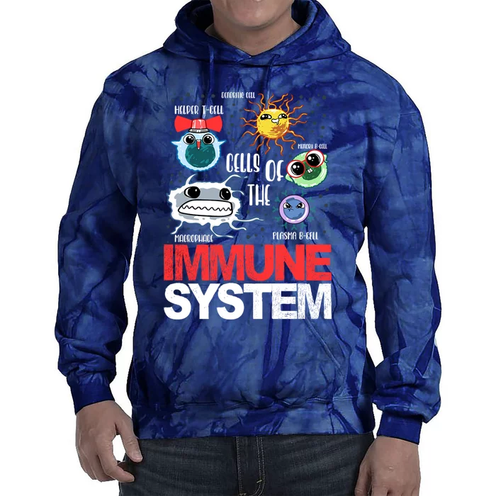 Immune System Cells Biology Cell Science Humor Tie Dye Hoodie