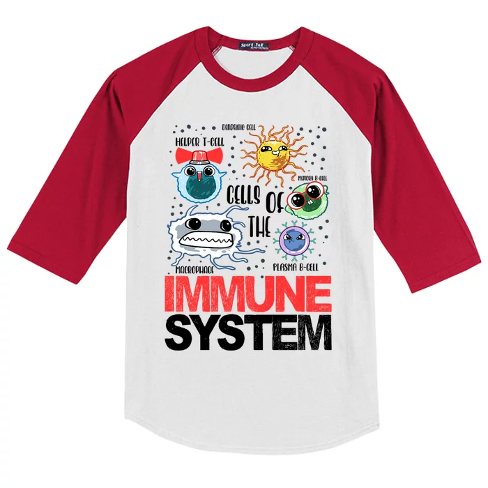 Immune System Cells Biology Cell Science Humor Kids Colorblock Raglan Jersey