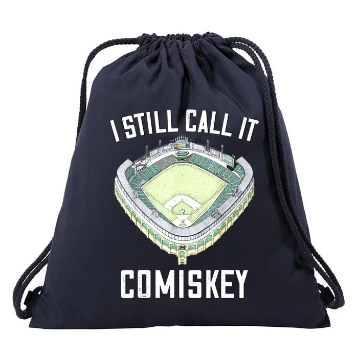 I Still Call It Comiskey Chicago Baseball Vintage Drawstring Bag