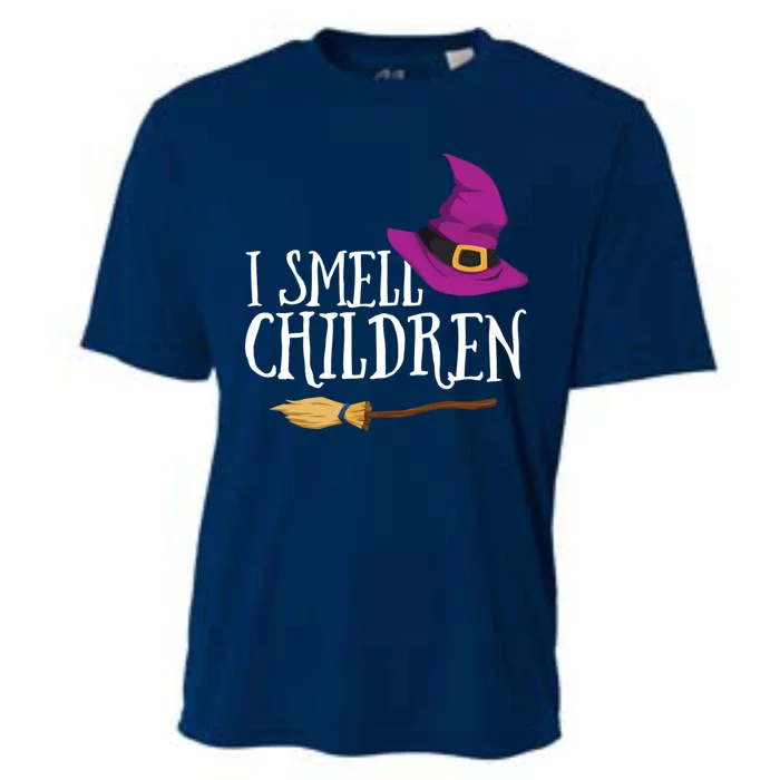 I Smell Children Teacher Halloween Party Witch Easy Costume Cooling Performance Crew T-Shirt