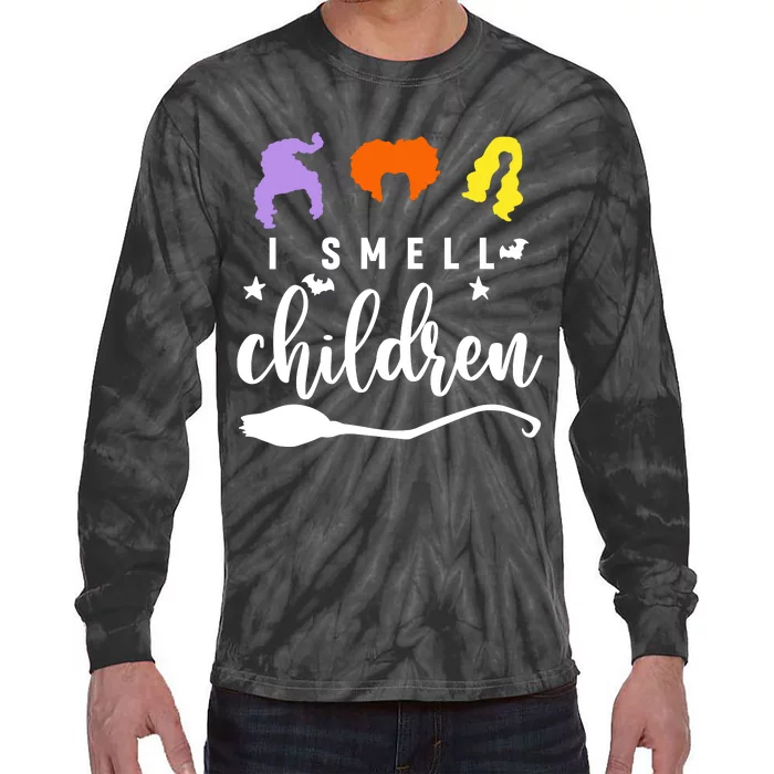 I Smell Children Witch Halloween Costume Tie-Dye Long Sleeve Shirt