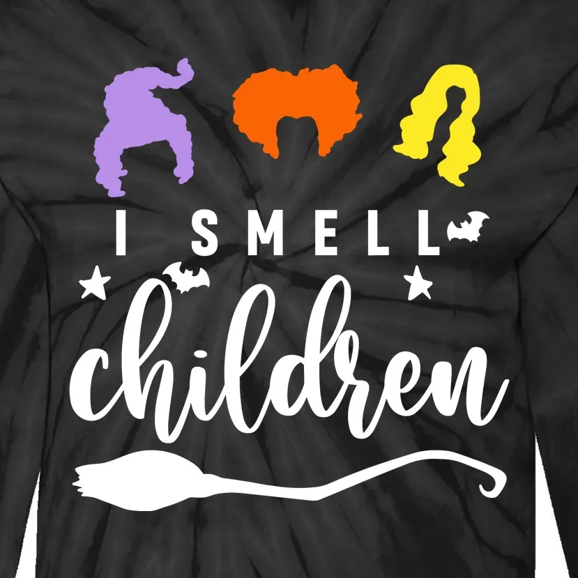 I Smell Children Witch Halloween Costume Tie-Dye Long Sleeve Shirt