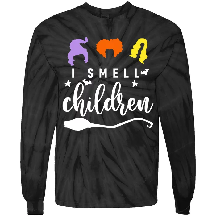 I Smell Children Witch Halloween Costume Tie-Dye Long Sleeve Shirt