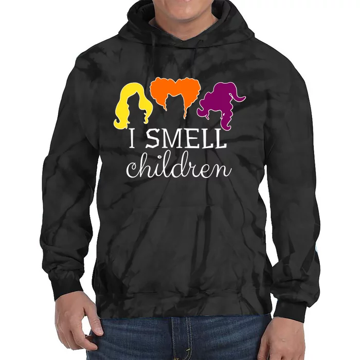 I Smell Children Witch Halloween Costume Tie Dye Hoodie