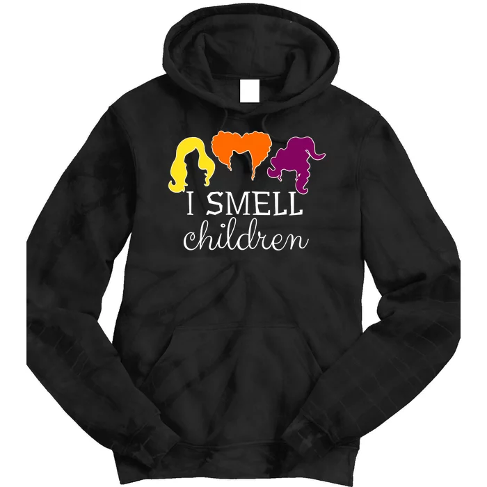 I Smell Children Witch Halloween Costume Tie Dye Hoodie