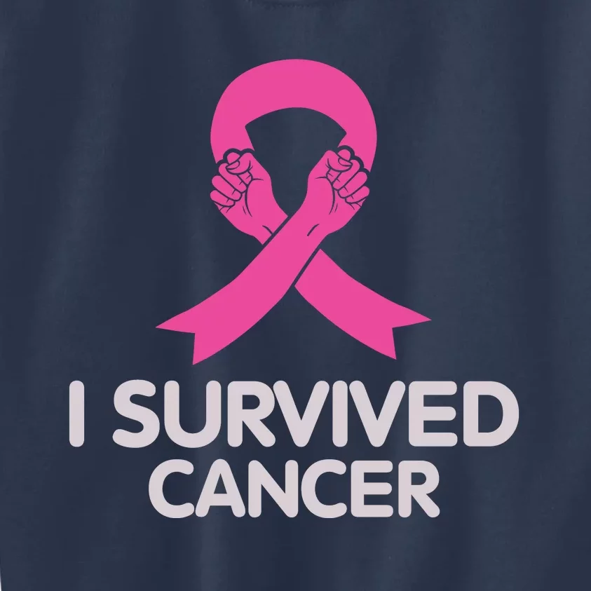 I Survived Cancer Breast Cancer Awareness Kids Sweatshirt