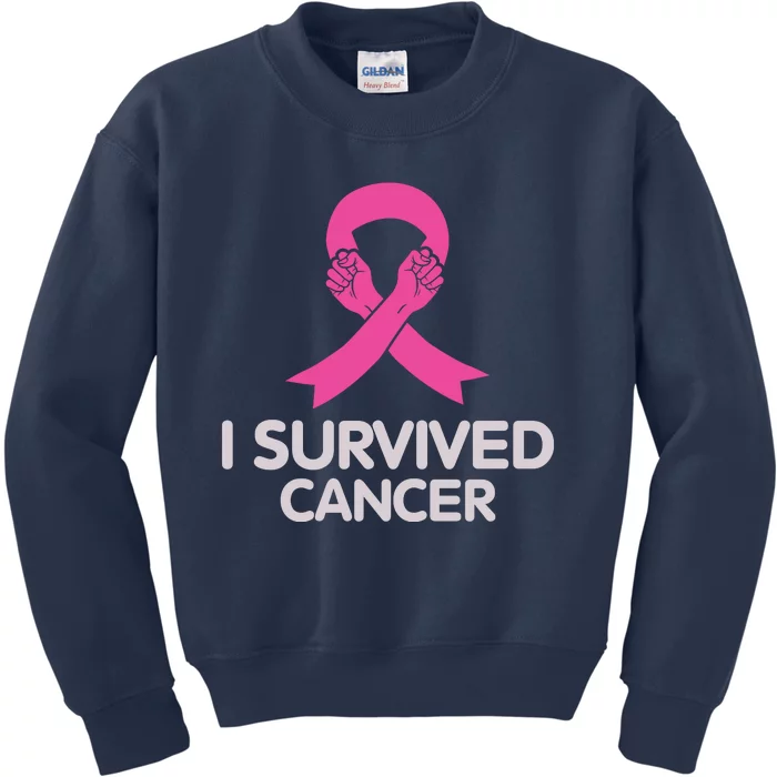 I Survived Cancer Breast Cancer Awareness Kids Sweatshirt