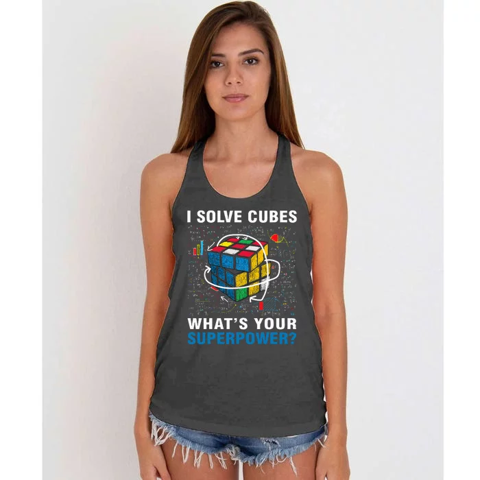 I Solve Cubes Superpower Funny Speed Cubing Women's Knotted Racerback Tank