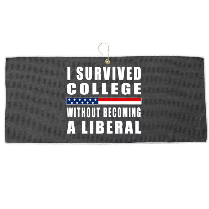 I Survived College Without Becoming A Liberal - 2021 Funny Large Microfiber Waffle Golf Towel