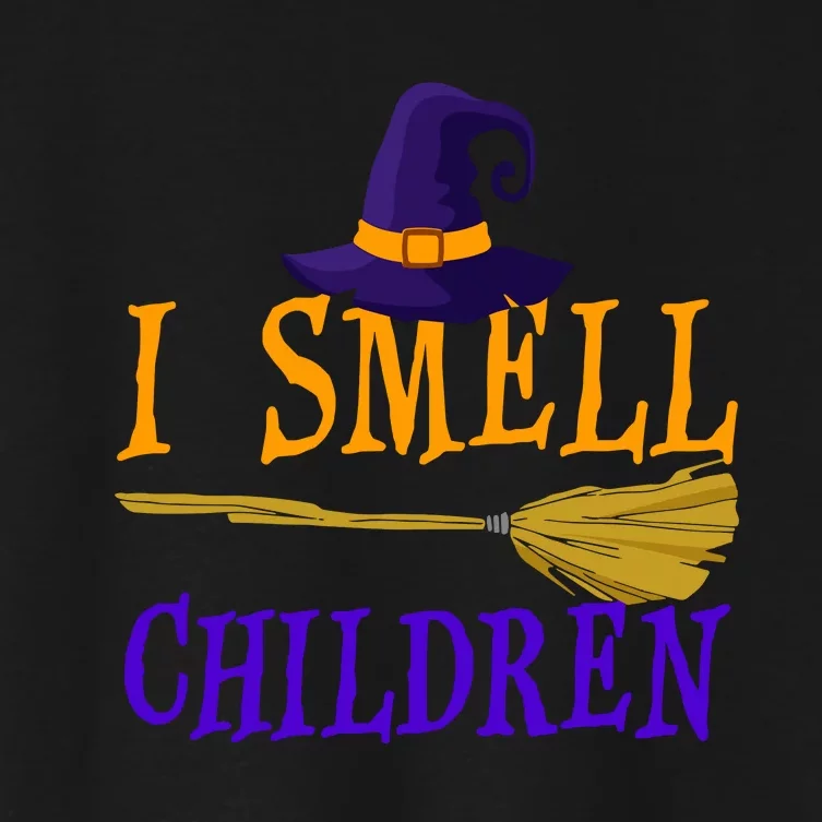 I Smell Children Witch Halloween Costume Women's Crop Top Tee