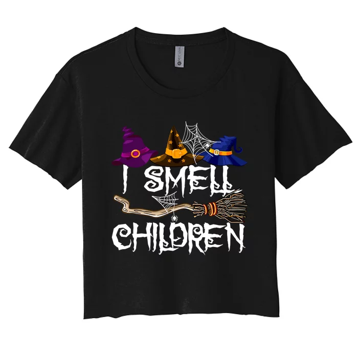 I Smell Children Witch Halloween Costume Women's Crop Top Tee