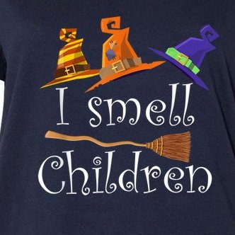 I Smell Children Funny Witches Halloween Party Costume Women's V-Neck Plus Size T-Shirt