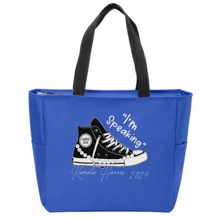 IM Speaking Chucks And Pearls Election Kamala 2024 Zip Tote Bag