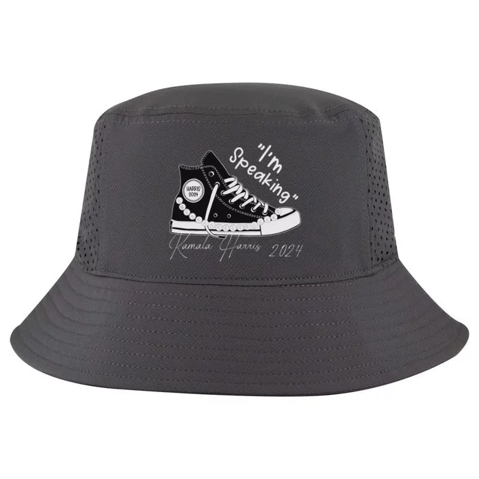 IM Speaking Chucks And Pearls Election Kamala 2024 Cool Comfort Performance Bucket Hat