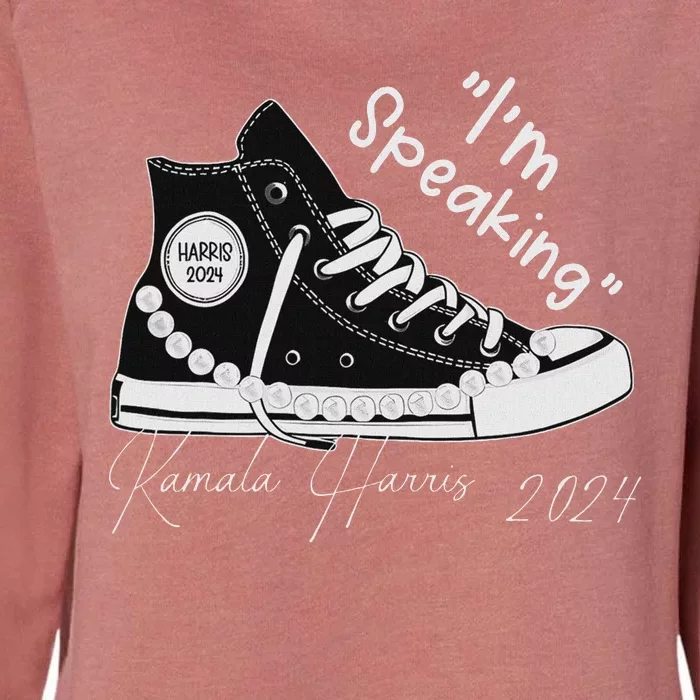 IM Speaking Chucks And Pearls Election Kamala 2024 Womens California Wash Sweatshirt