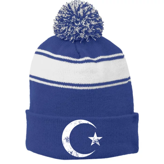 Islam Symbol Cool Islamic Muslim Sign Gift Stripe Pom Pom Beanie