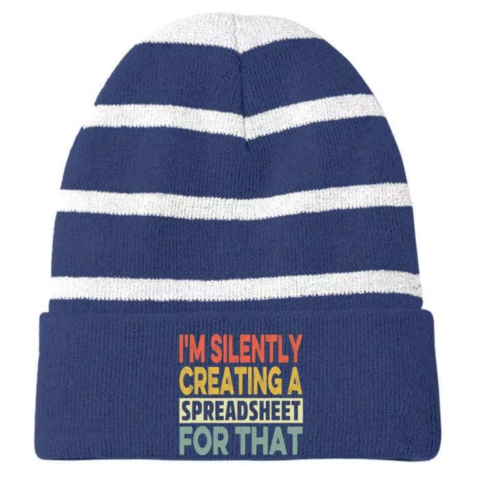 IM Silently Creating A Spreadsheet For That Striped Beanie with Solid Band