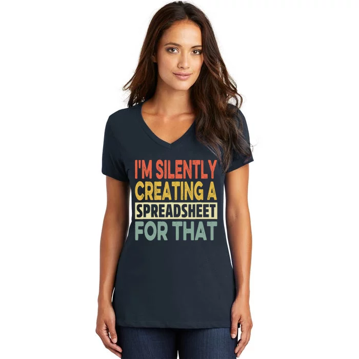 IM Silently Creating A Spreadsheet For That Women's V-Neck T-Shirt