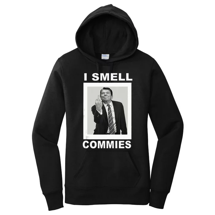 I Smell Commies Funny Ronald Regan Women's Pullover Hoodie