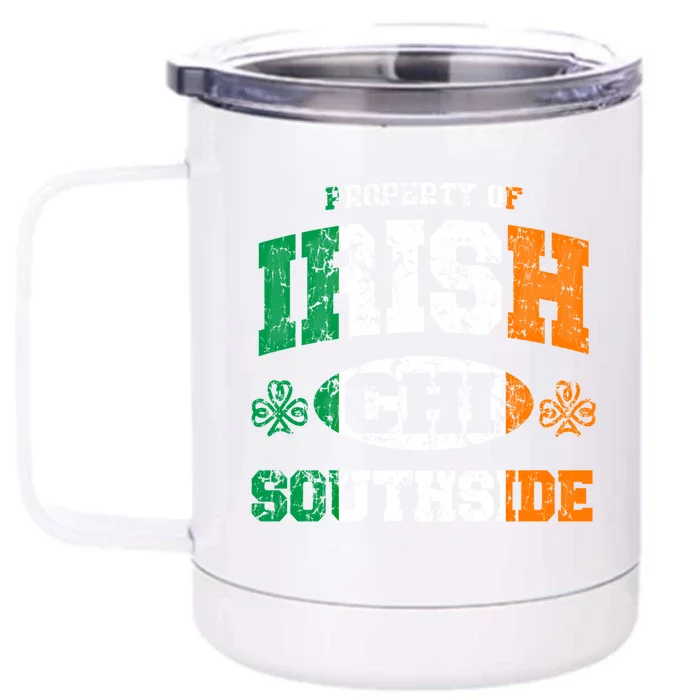 Irish Southside Chicago Cute Gift Vintage Distressed Funny Gift Front & Back 12oz Stainless Steel Tumbler Cup