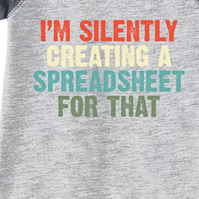 Im Silently Creating A Spreadsheet For That Office Worker Infant Baby Jersey Bodysuit