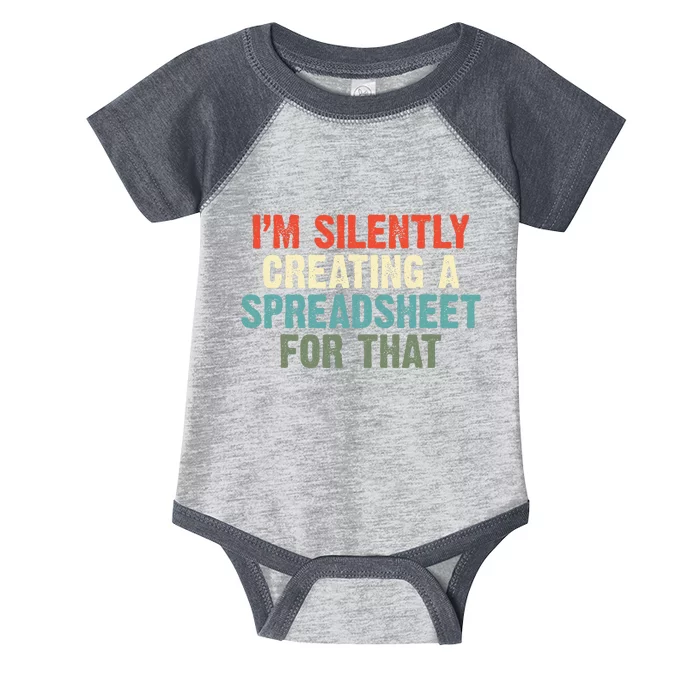 Im Silently Creating A Spreadsheet For That Office Worker Infant Baby Jersey Bodysuit