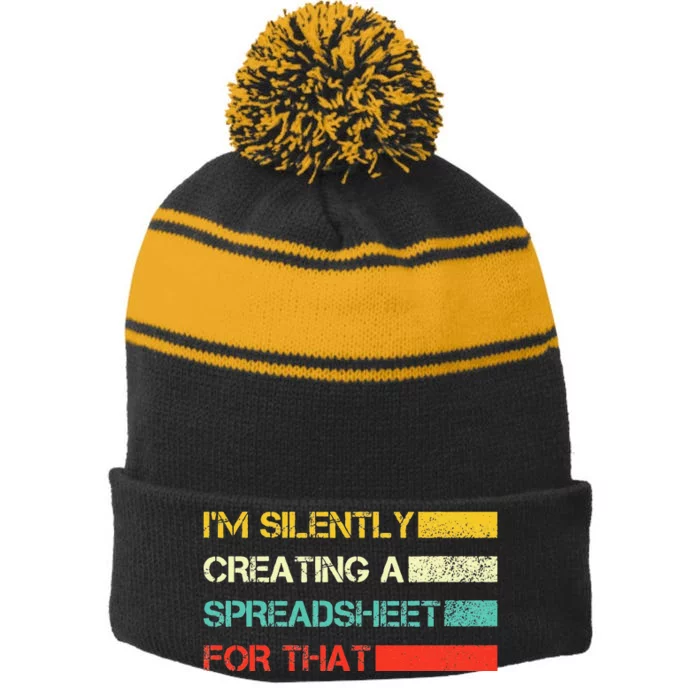 Im Silently Creating A Spreadsheet For That CPA Accountant Stripe Pom Pom Beanie