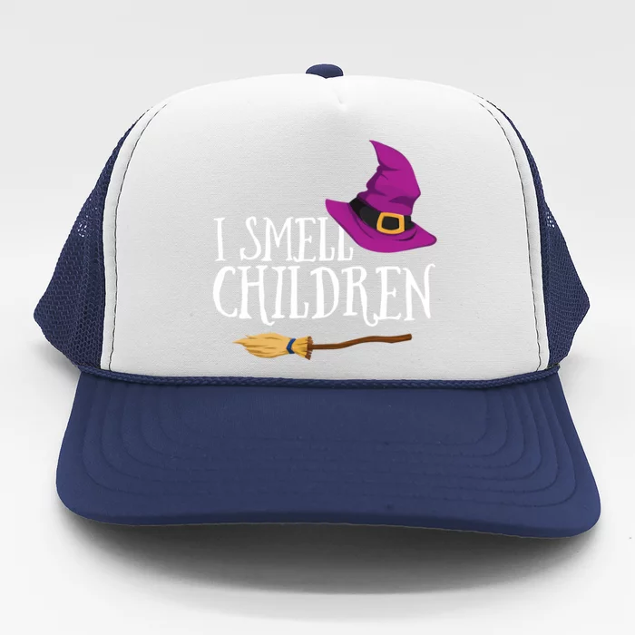 I Smell Children Teacher Halloween Witch Trucker Hat