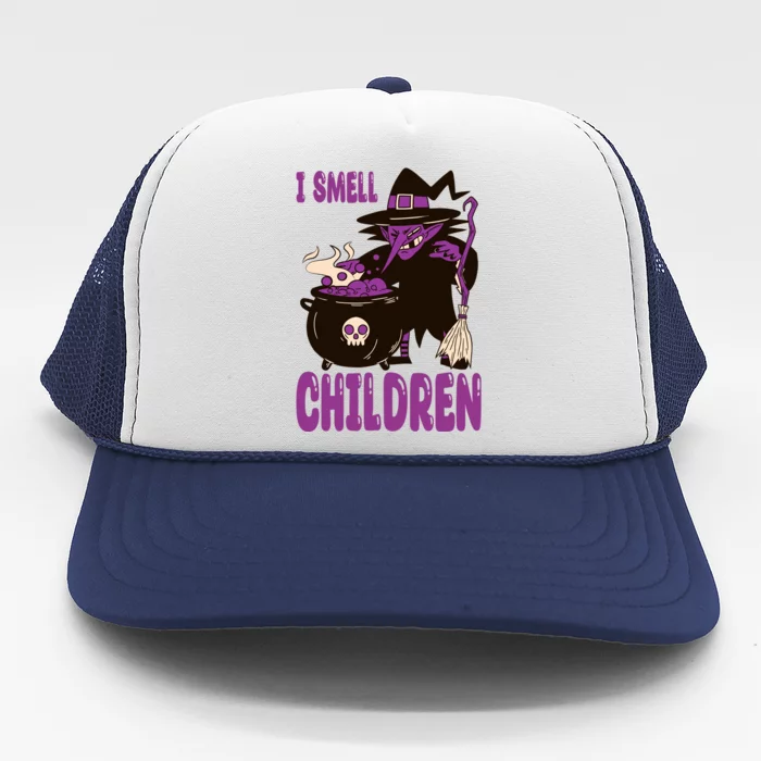 I Smell Children Funny Halloween Witch Trucker Hat