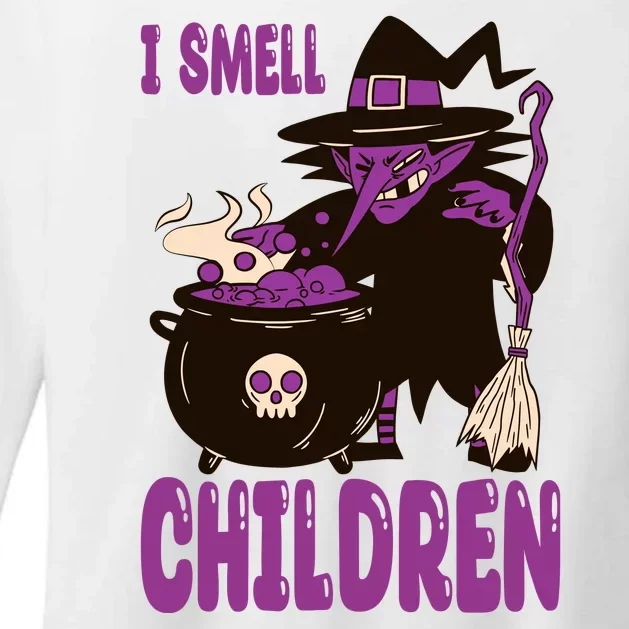 I Smell Children Funny Halloween Witch Womens CVC Long Sleeve Shirt