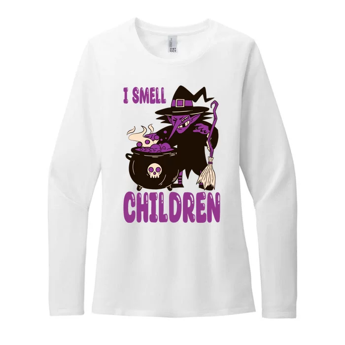 I Smell Children Funny Halloween Witch Womens CVC Long Sleeve Shirt