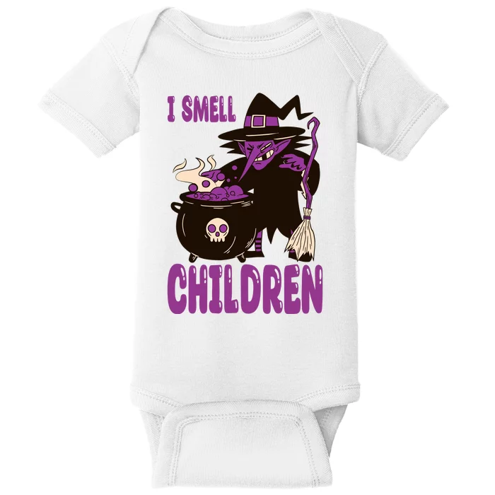 I Smell Children Funny Halloween Witch Baby Bodysuit