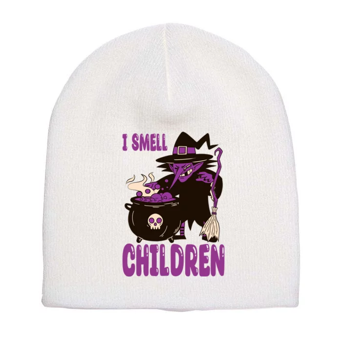 I Smell Children Funny Halloween Witch Short Acrylic Beanie