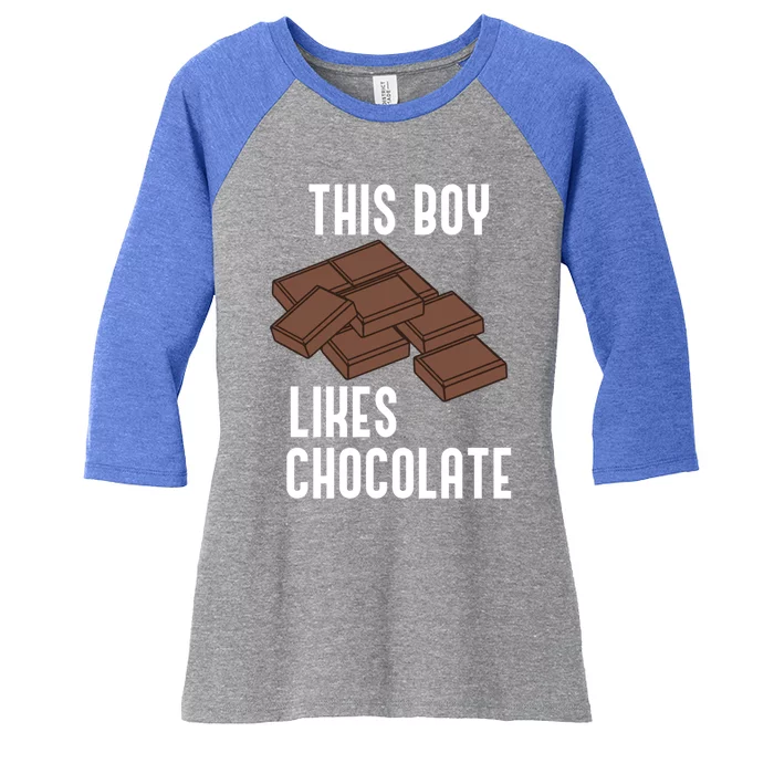 Ironic Saying Chocolatier Likes Chocolate Gift Women's Tri-Blend 3/4-Sleeve Raglan Shirt