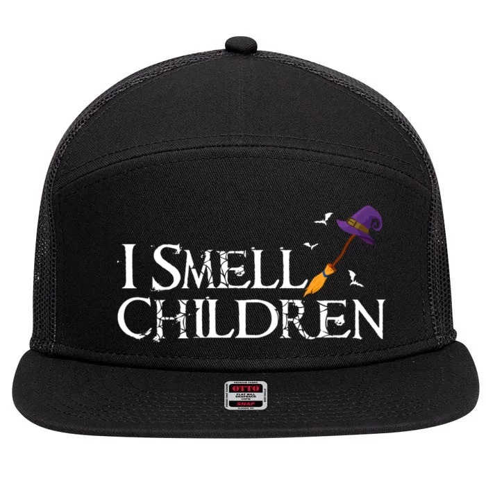 I Smell Children Witch Halloween Costume 7 Panel Mesh Trucker Snapback Hat