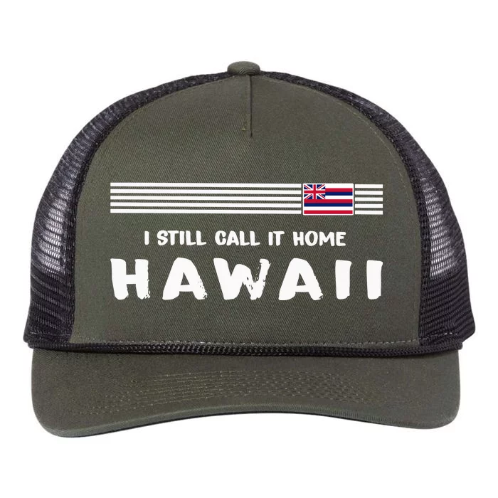 I Still Call It Home Hawaii Flag Retro Rope Trucker Hat Cap