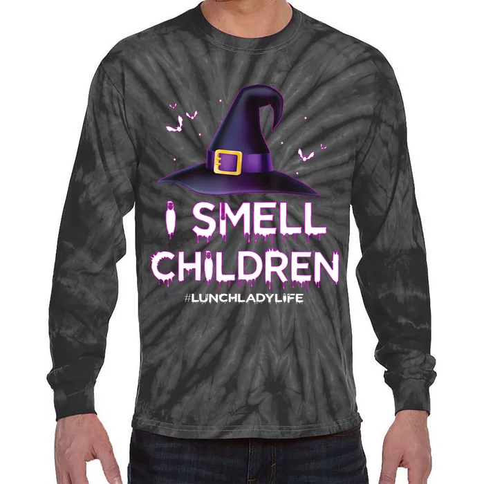 I Smell Children Lunch Lady Life Halloween For Lunch Lady Tie-Dye Long Sleeve Shirt