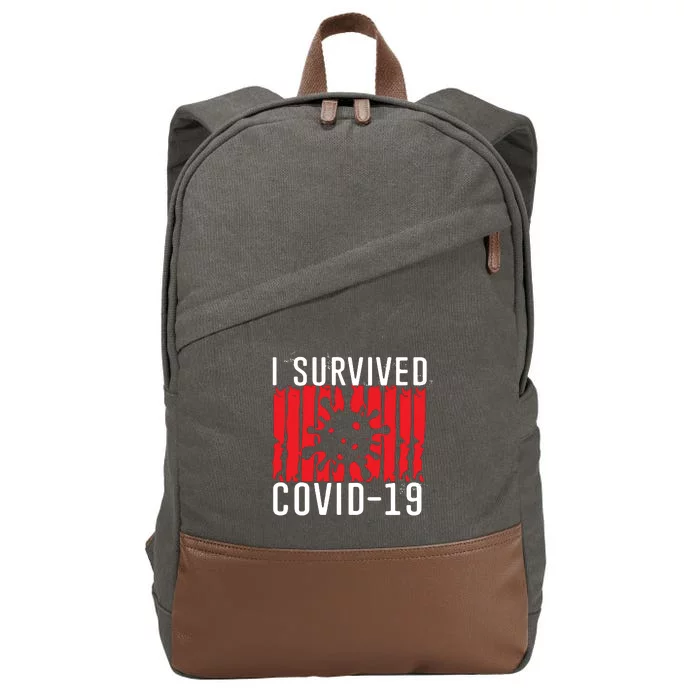 I Survived Covid19 Distressed Cotton Canvas Backpack