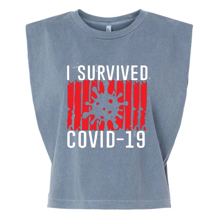 I Survived Covid19 Distressed Garment-Dyed Women's Muscle Tee