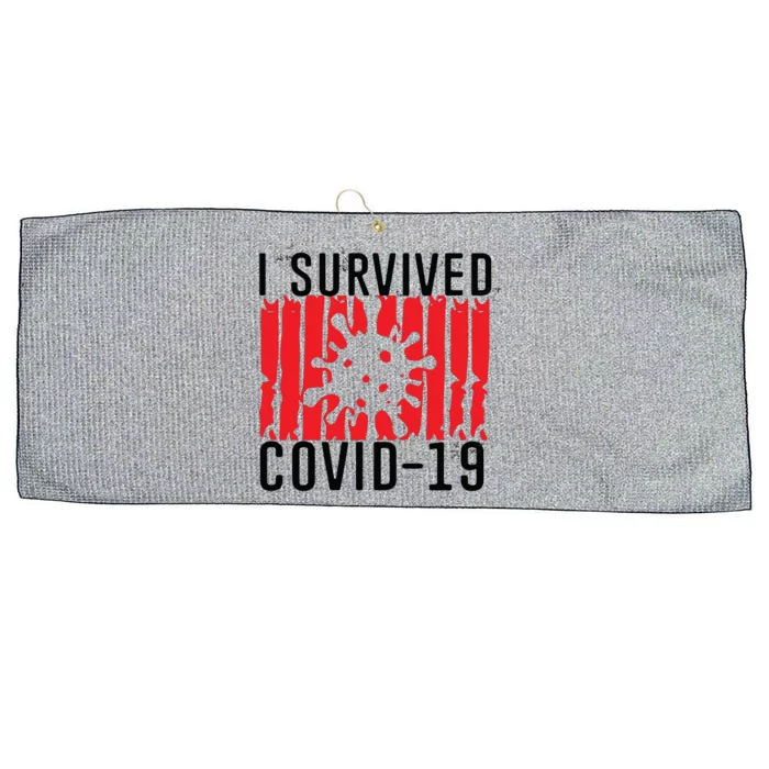 I Survived Covid19 Distressed Large Microfiber Waffle Golf Towel