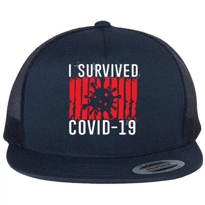 I Survived Covid19 Distressed Flat Bill Trucker Hat