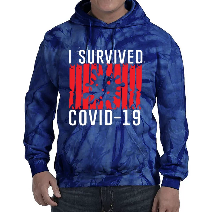 I Survived Covid19 Distressed Tie Dye Hoodie